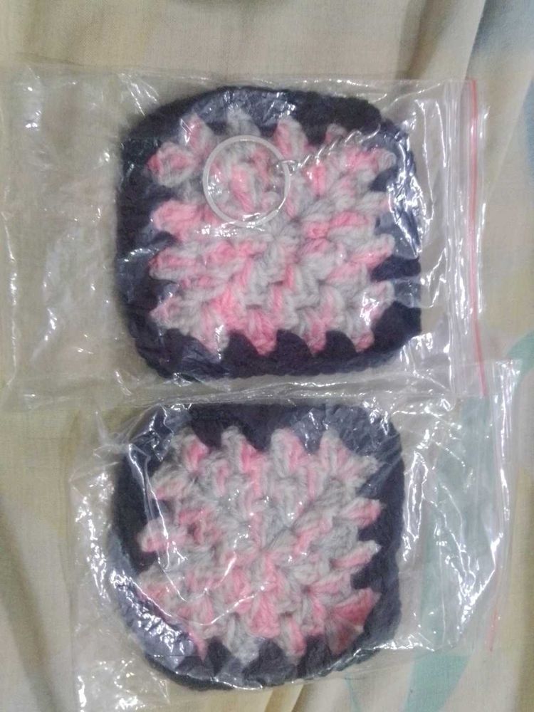 Crochet Square Keychain