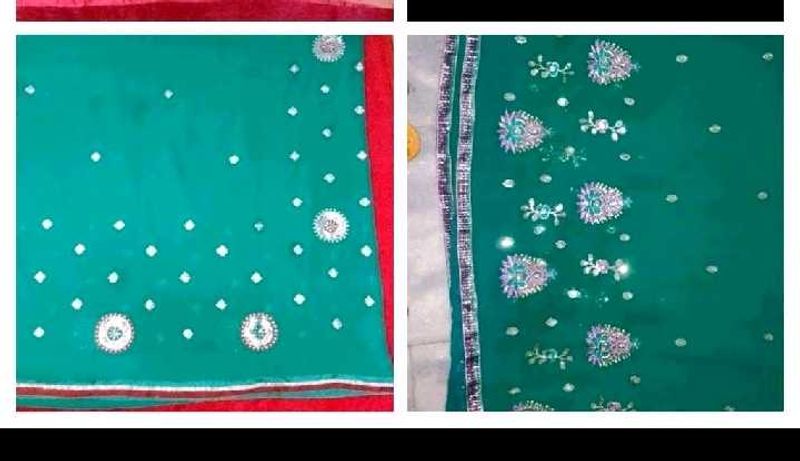 Combo OfEmerald Green Embellished Saree