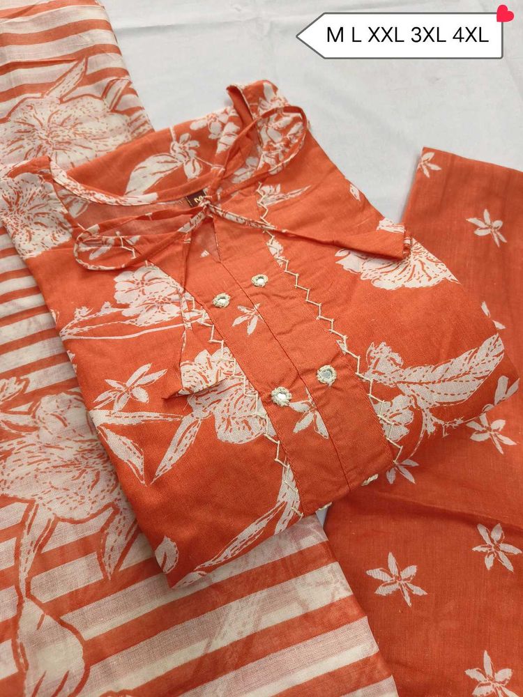 mustard colour Floral Kurta Set