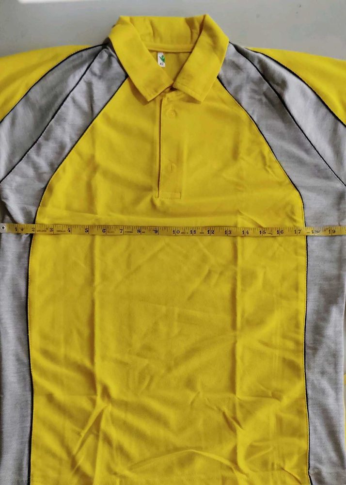 Yellow &amp; Gray Polo T Shirt