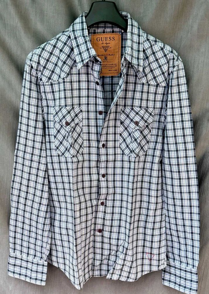 Guess Plaid Western Shirt - Men&#39;s Medium
