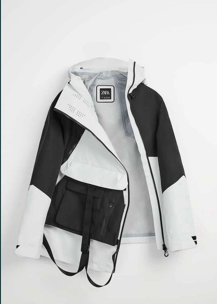 Zara  100% water proof Black &amp; White Jacket