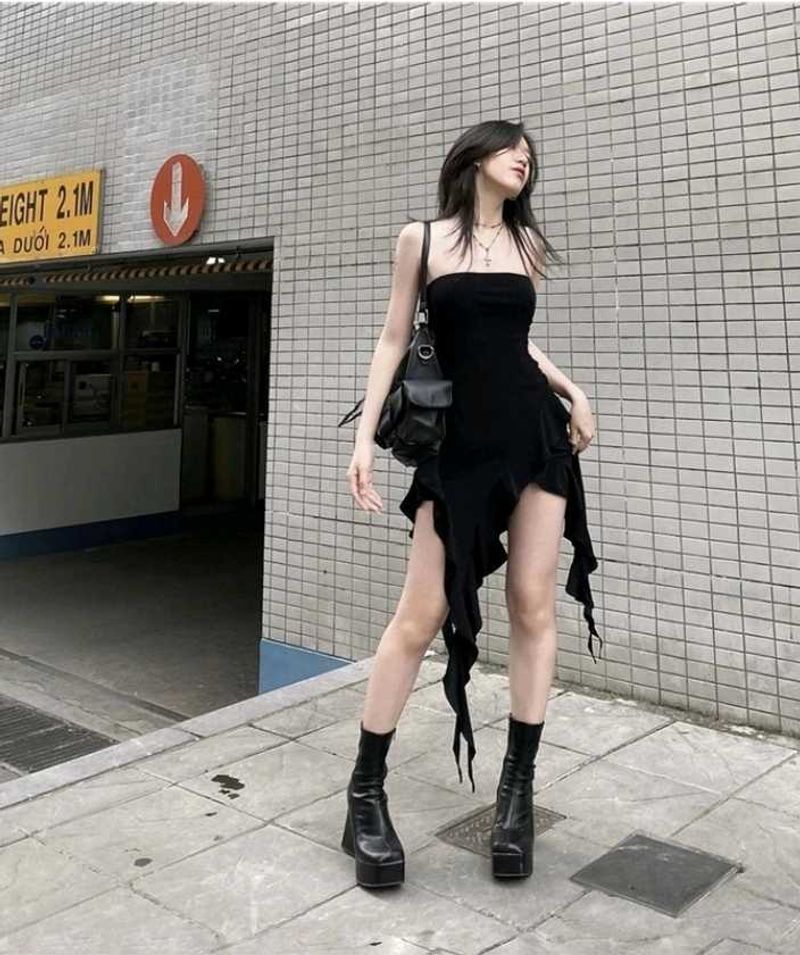 Black Asymmetrical Dress