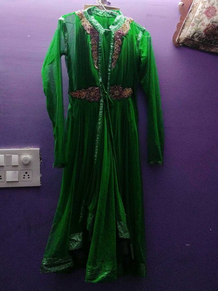 Emerald Green Embroidered Anarkali
