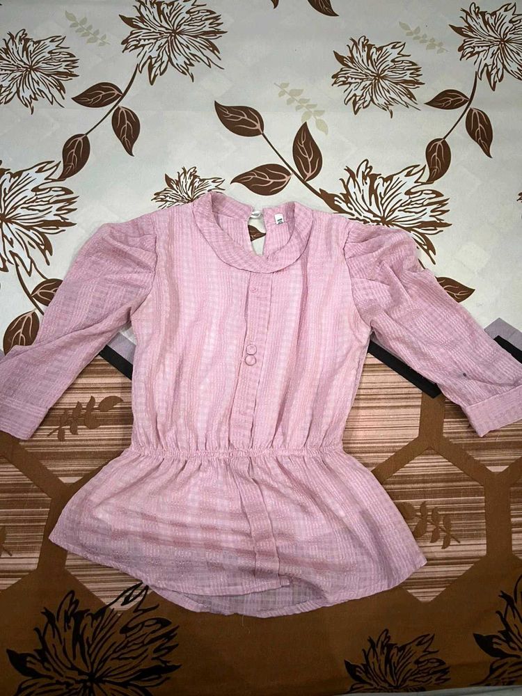 Pink Top Girlish Style