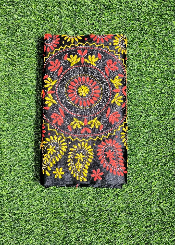 Katha Stich Saree - Black