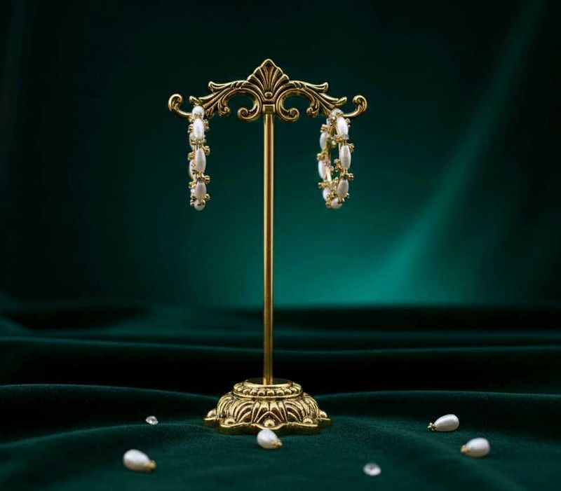 Elegant rhinestone Hoop Earrings