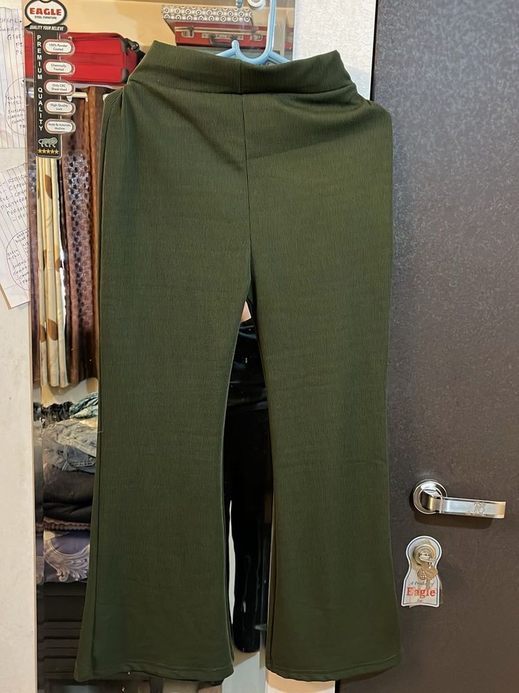 Olive Green Wide Leg Pants