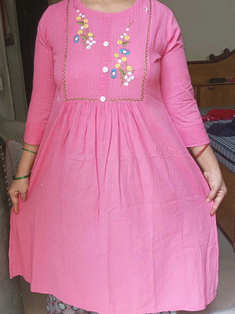 Pink Embroidered Dress
