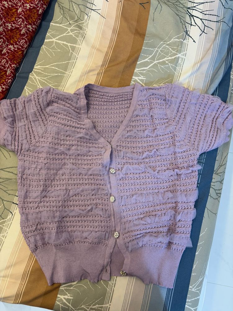 Lavender Knit Cardigan
