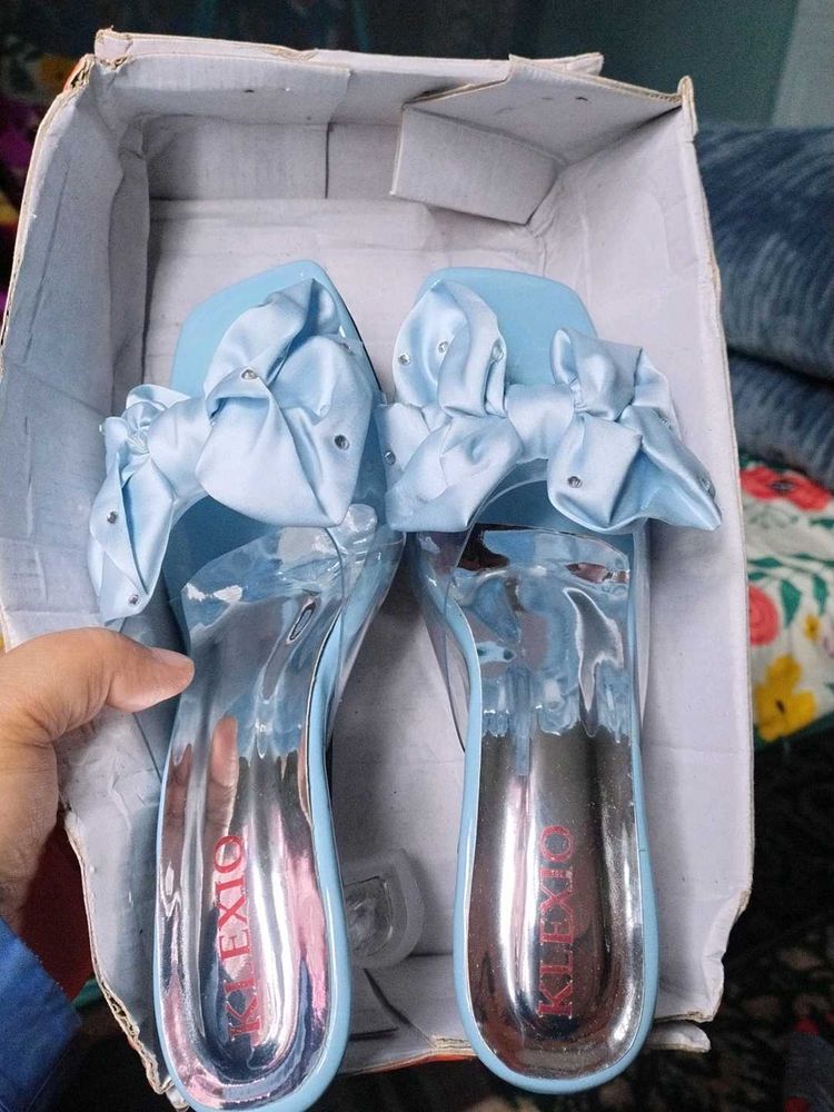 Blue Bow Heels