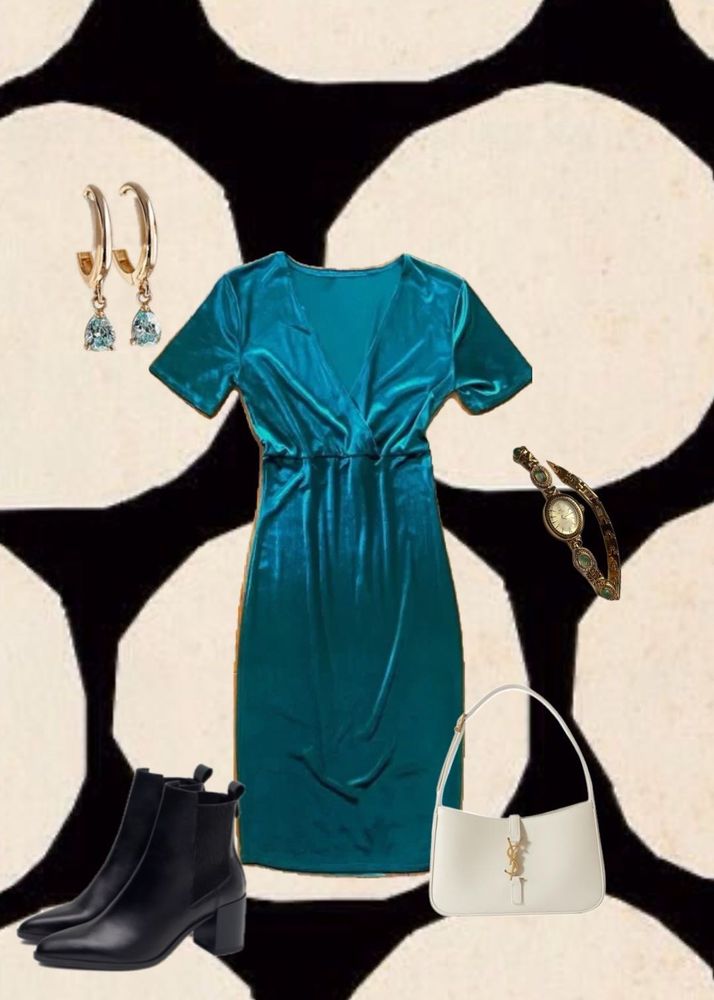 Emerald Green Velvet Dress