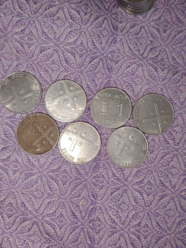 1 Rs Cross Coins