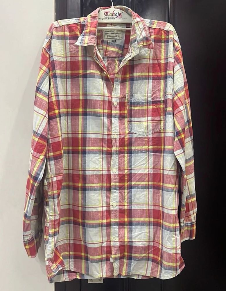 Slim Fit Cotton Check Shirt for Men