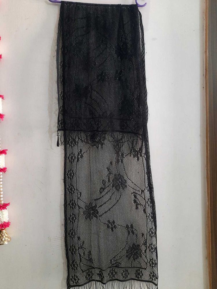 Black Net Dupatta