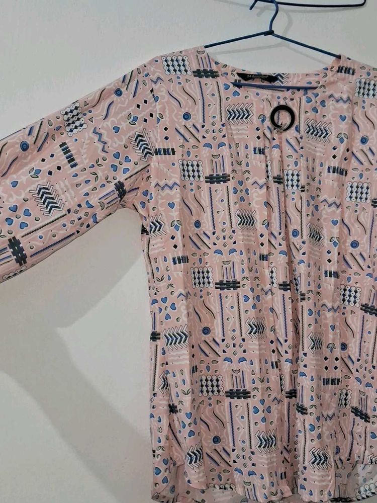 Patterned Long Sleeve Top