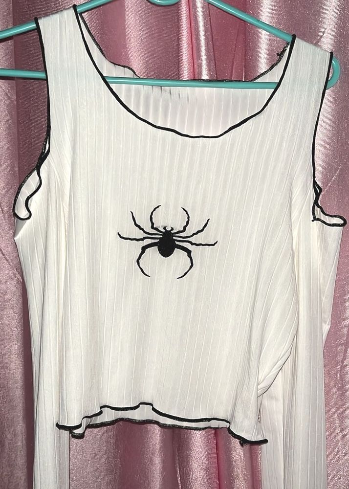 White Spider Graphic Tank Top