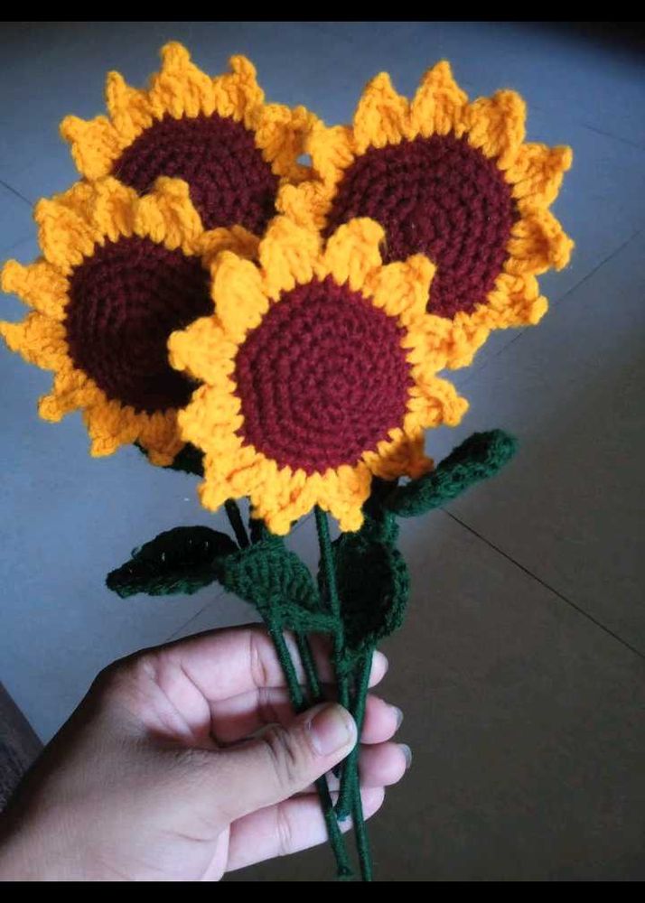 Crochet Sunflower Bouquet