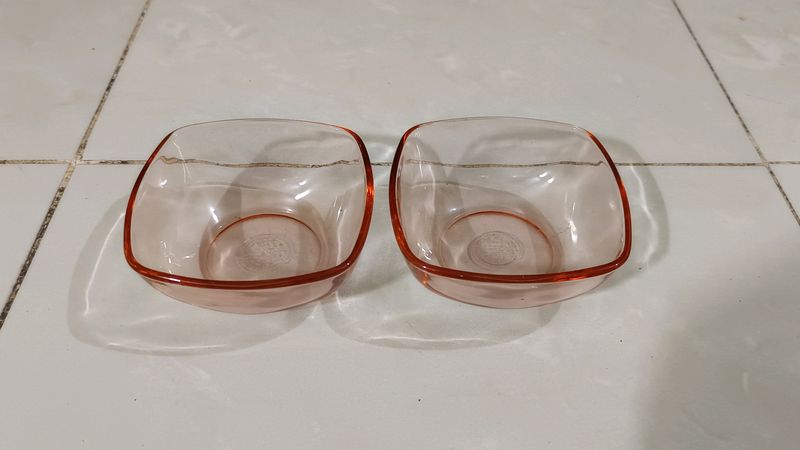 New Unused Pack Of Two Glass Bowls