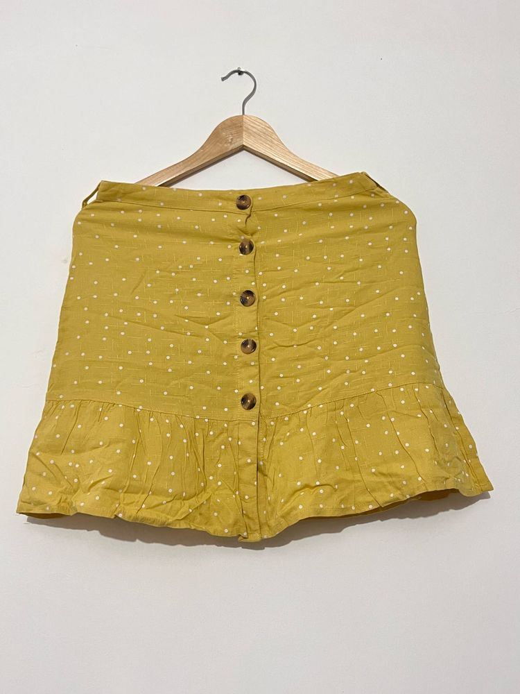 Yellow Polka Dot Ruffle Skirt