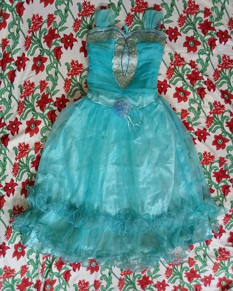 Sky Blue Princess Gown For Girls