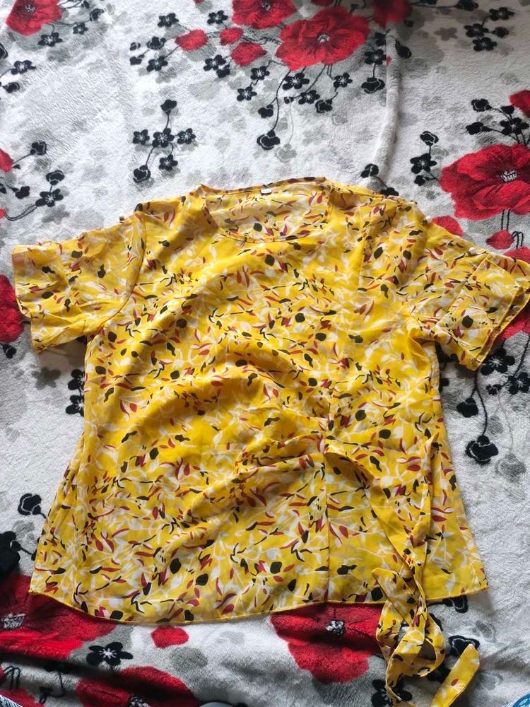 Yellow Floral Print Top