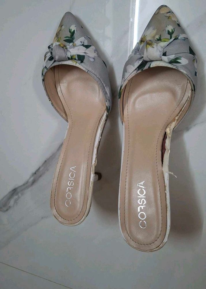 Floral Kitten Heels