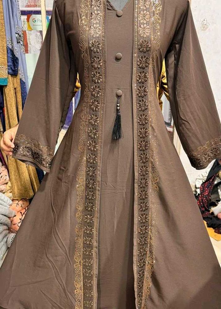 Elegant Brown Embroidered Kurta