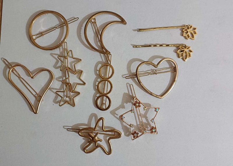 Gold Hair Clip Set