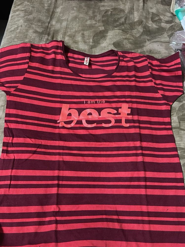 Striped Tee with Text