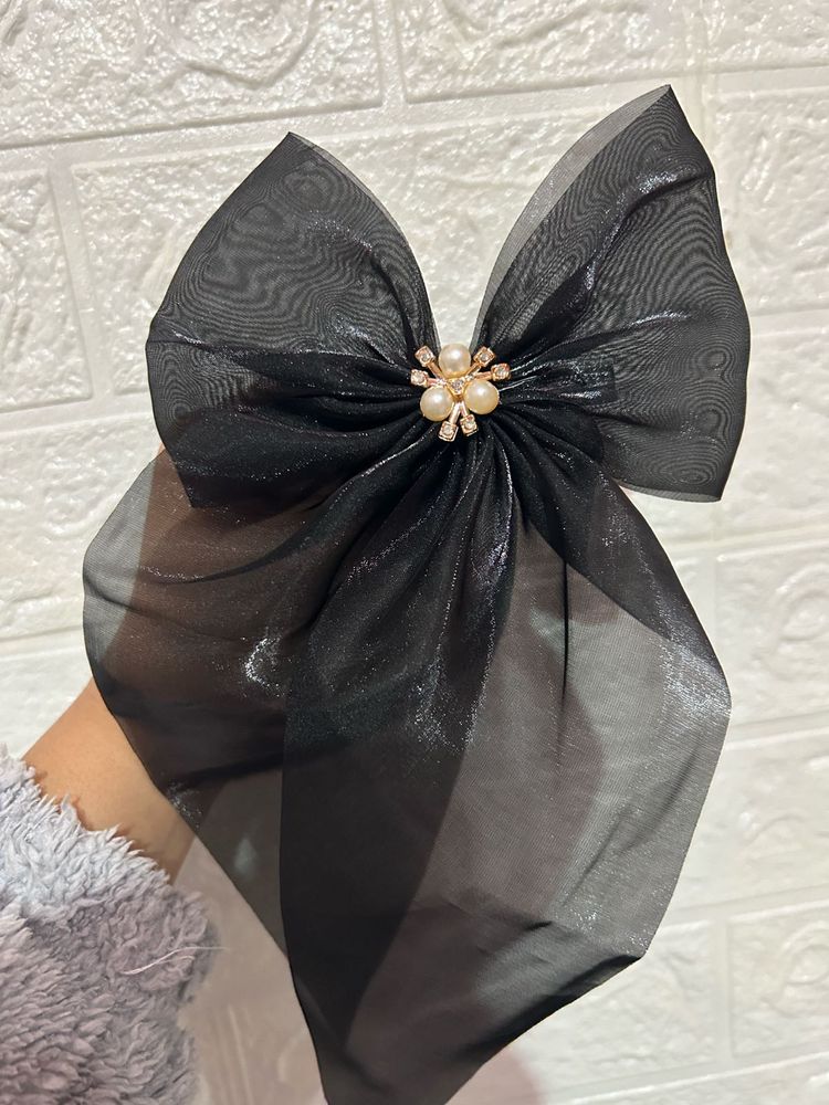 Elegant Black Bow Hair Clip