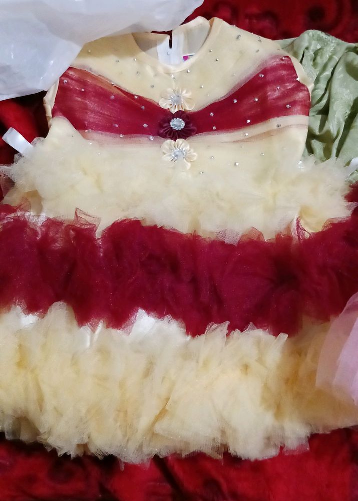Mehrun Creamy Frock