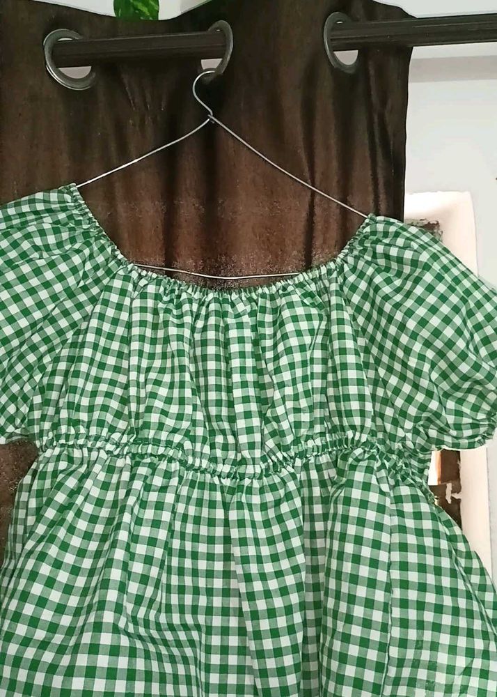 Green Checkered Top