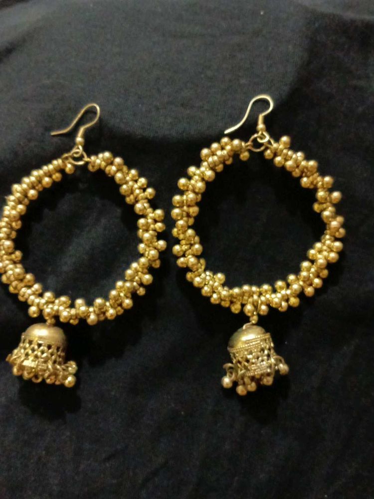 Golden Jhumka Earrings
