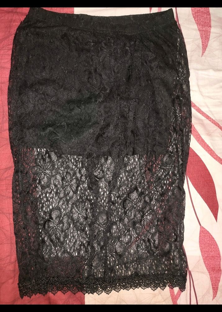 Korean Net Skirt With Attached Shorts