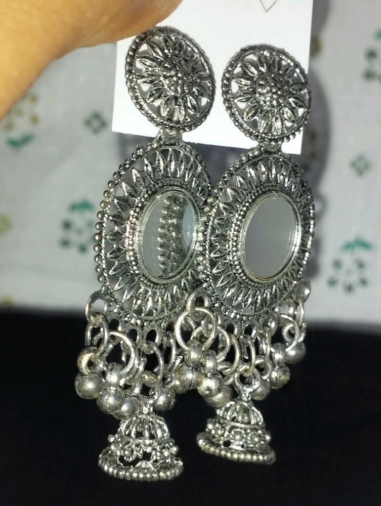 Silver Jhumka Earrings