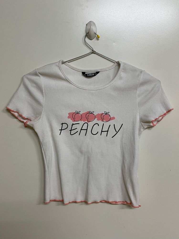 Peachy Graphic Crop Top