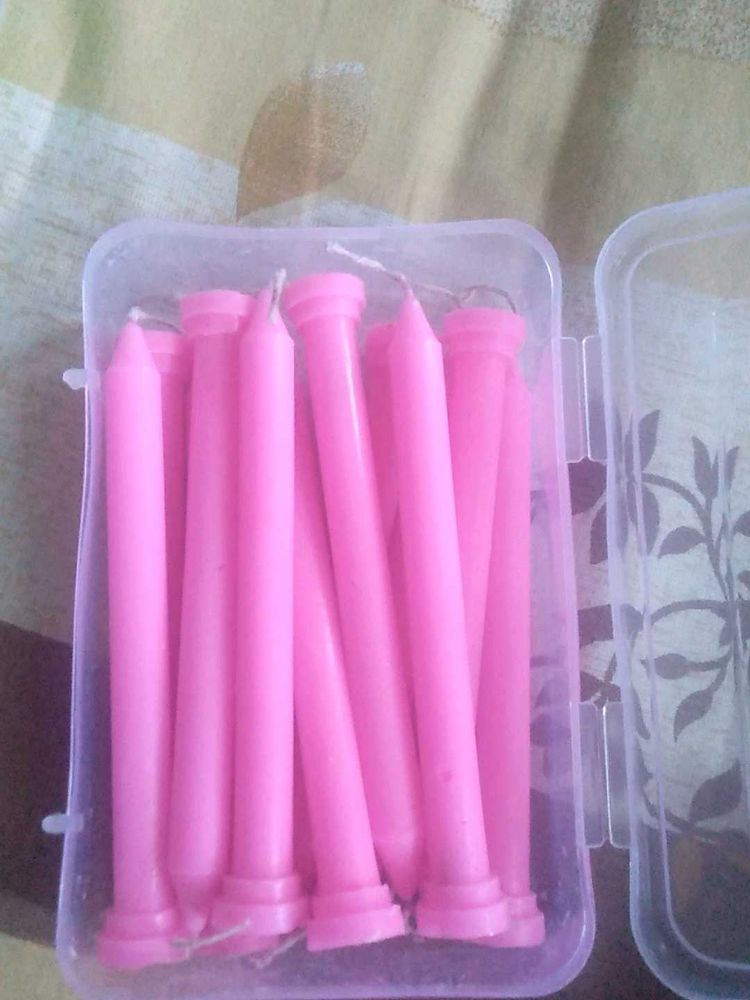 Pink Pillar Candles