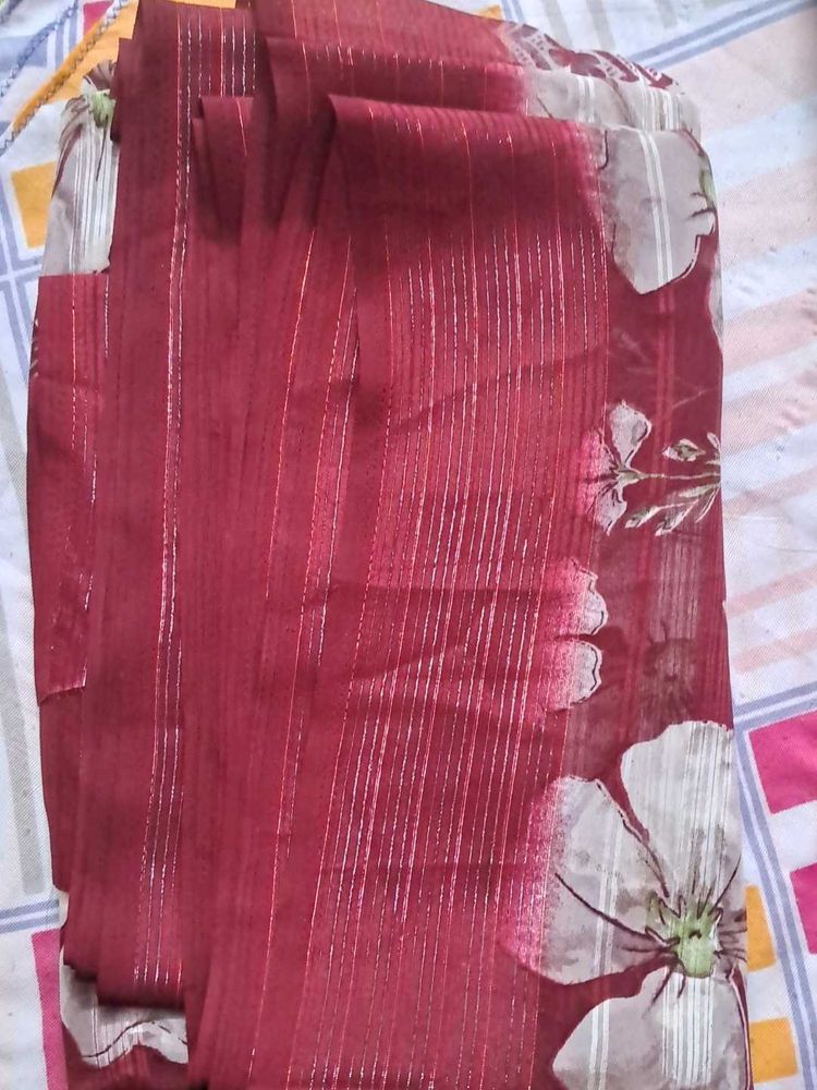 Floral Maroon new saree