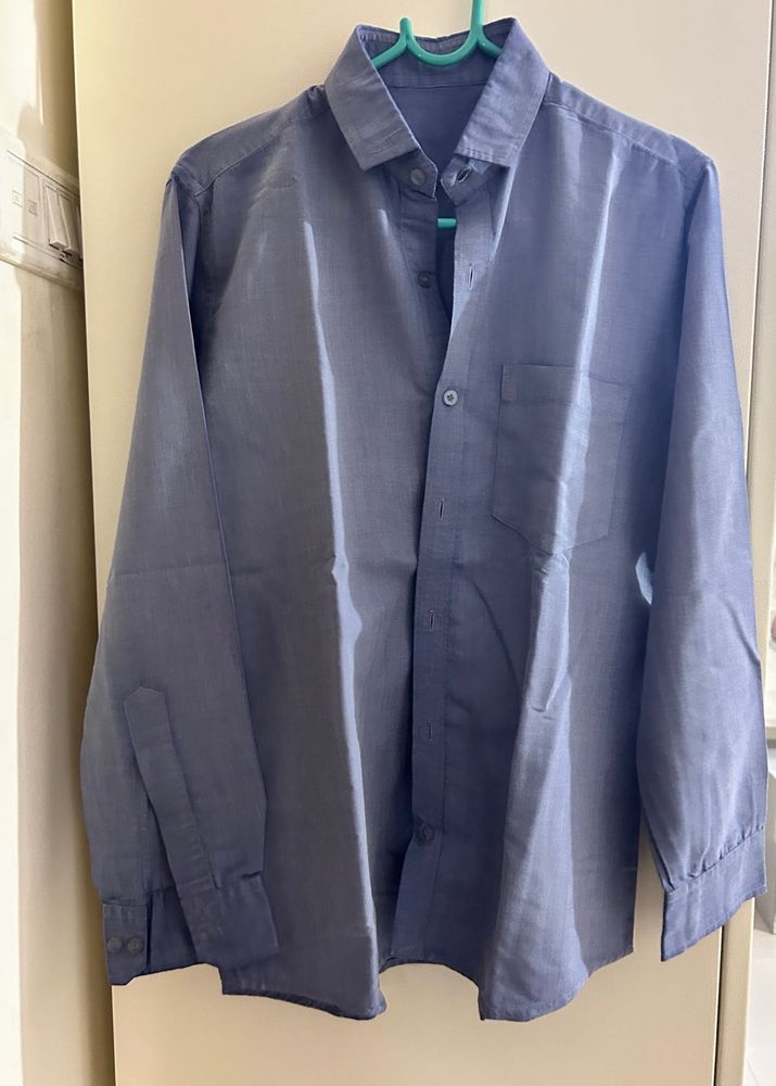 Men's Greyish Blue Shirt