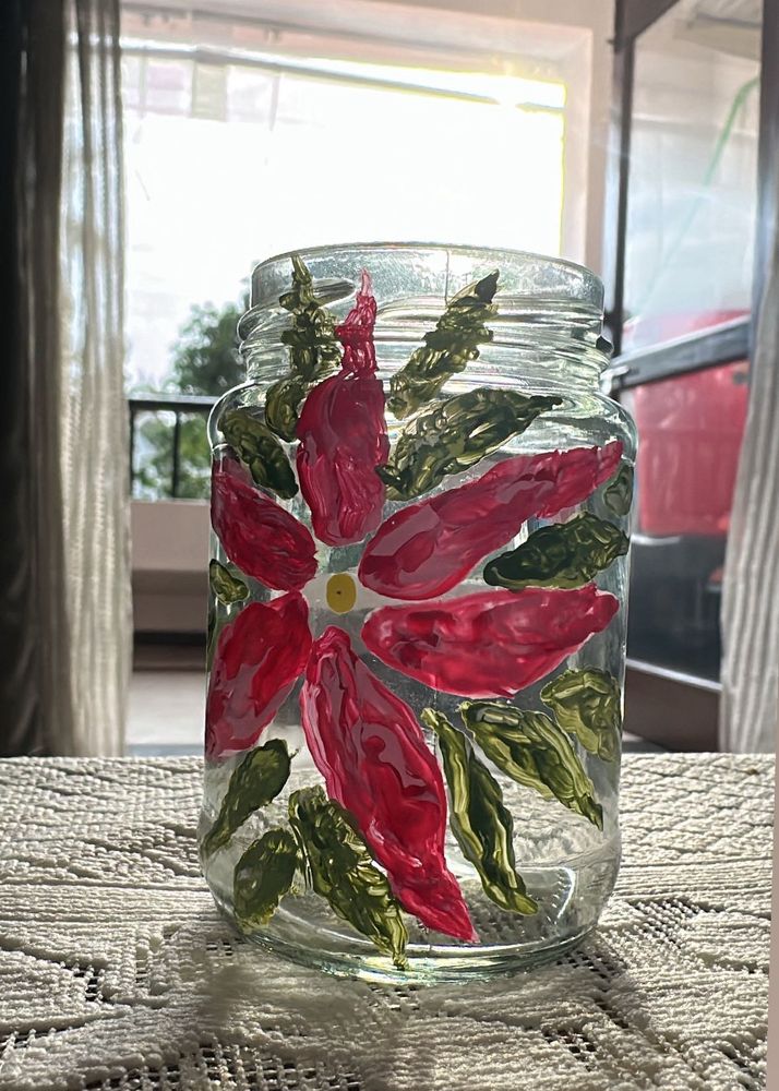 Hand-Painted Flower Jar