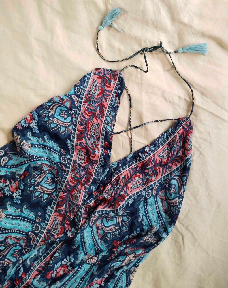 🎆 Backless Printed Dress