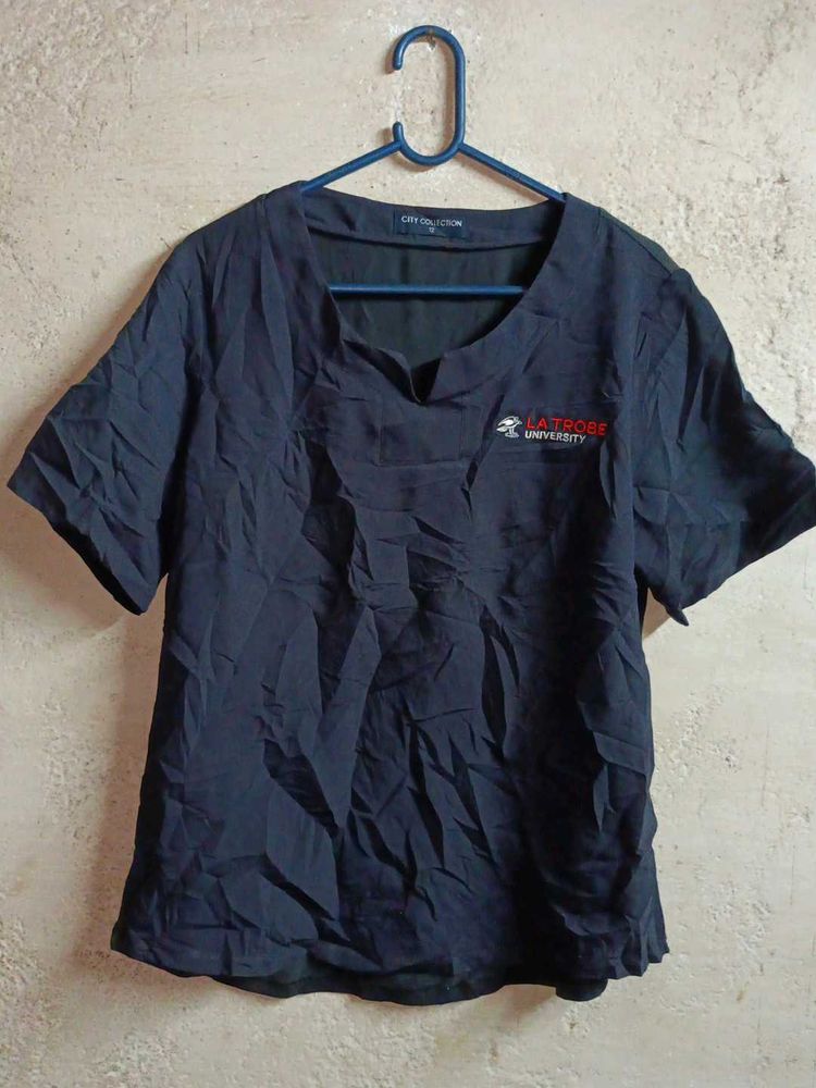 Ladies Summer Fashion Casual Top Navy Blue