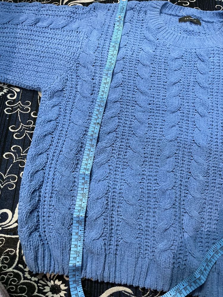 Blue Cable Knit Sweater
