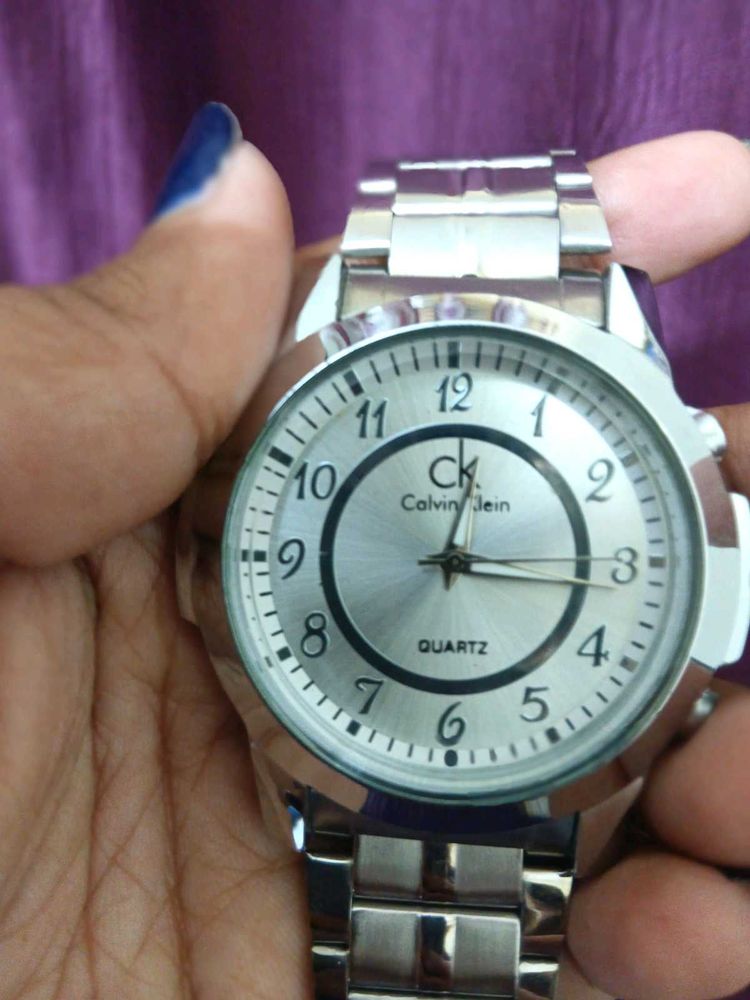 CK/ Calvin Klein Silver Watch( First Copy)