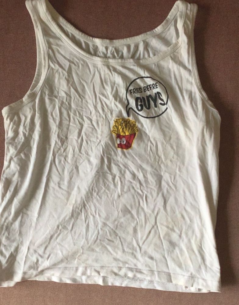 White Graphic Tank Top