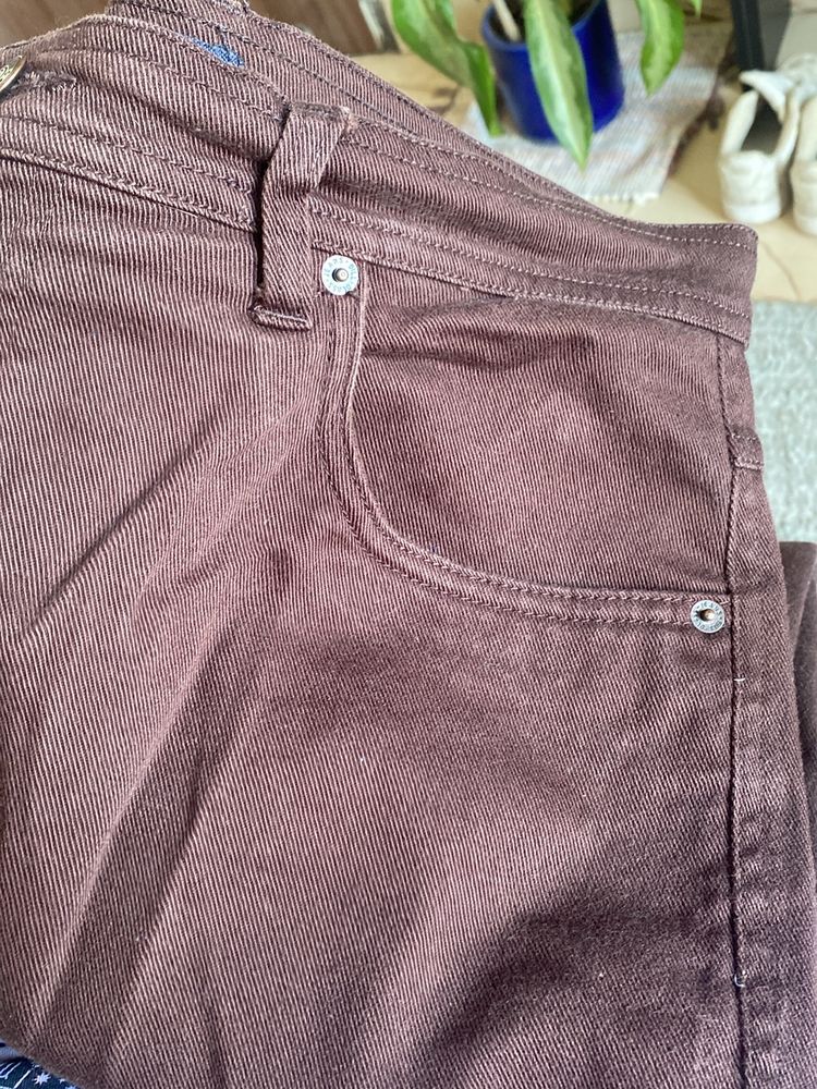 Brown High Waist Wide Leg Jeans