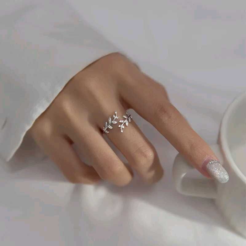 925 Silver Leaf Branch Ring