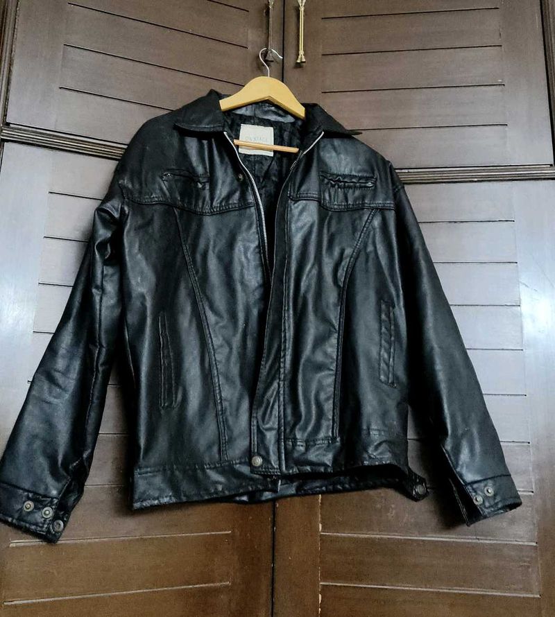 Men Classic Black Leather Jacket