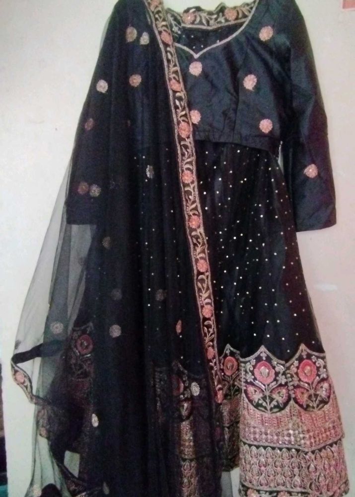 Black Embellished Lehenga Choli Set